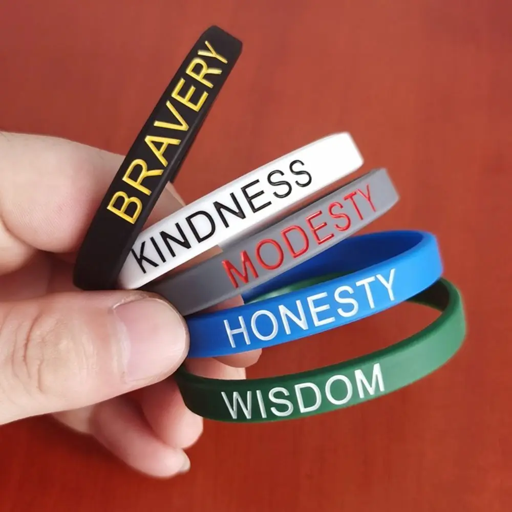 

Hand Bands Fun Motivational Wristbands Printed Lettering Inspirational Quotes Wrist Bands Simple Luxury Charm Sports Bracelets