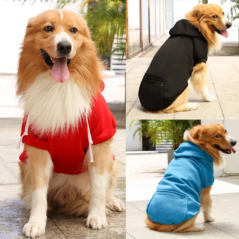 Basic Dog Hoodie Soft and Warm Dog Hoodie Sweater with Pocket Dog Winter Coat Cold Weather Clothes for XS-5XL Dogs Cats