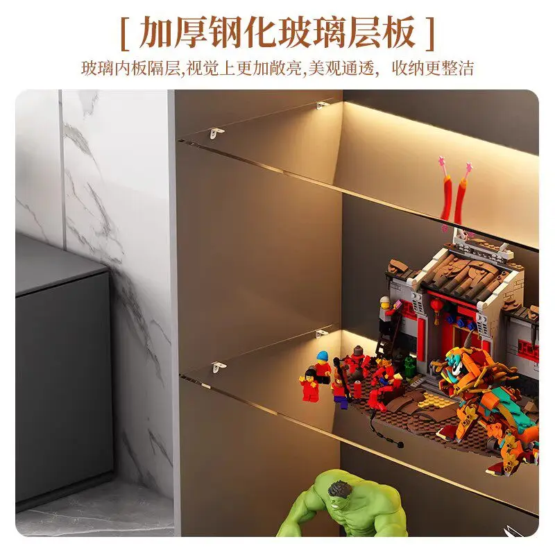 Display cabinet Household dustproof transparent acrylic model with lamp Display cabinet