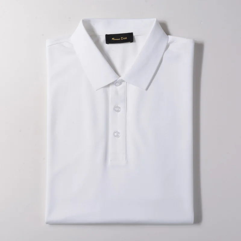 Dave&Di Men's 2024 New High end Antibacterial Silk Shirt Summer Top Breathable Men's T-shirt Short Sleeve