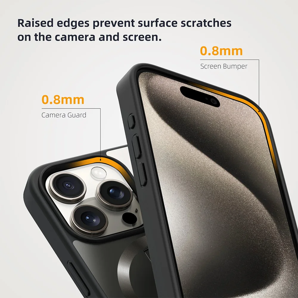 For Magsafe Case For iPhone 15 Pro Max Plus 14 Pro Max Magnetic Cellphone Grip Holder Bracket Cover Wireless Charge Cover