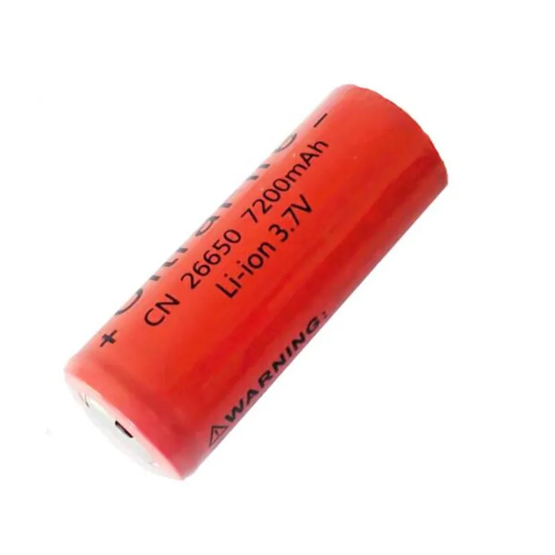 2Pcs/Lot 7200Mah 3.7V 26650 Lithium-ion Li-ion Rechargeable Battery