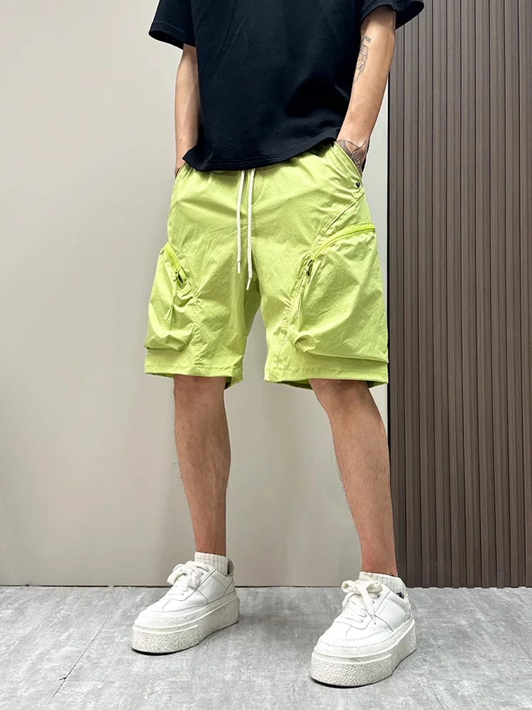 

Summer New Men's Workwear orts een Casual Loose Fit Zipper Large ket Youth Faion Breathable Thin Material Straight Leg