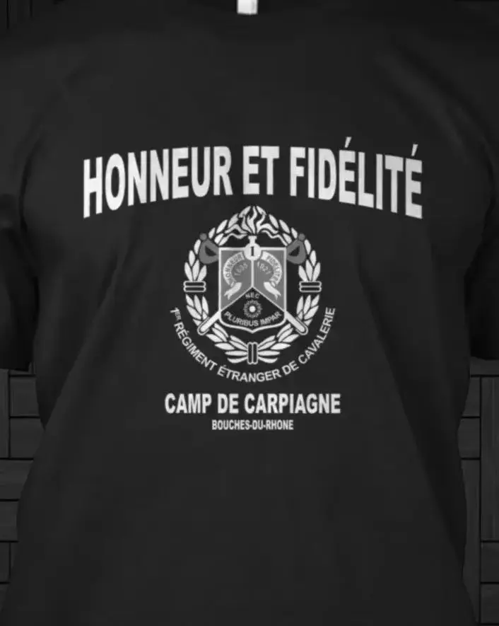 

Legion Etrangere T-Shirt French Foreign Army Motto 1er T-Shirt Short Sleeve Casual 100% Cotton Shirt