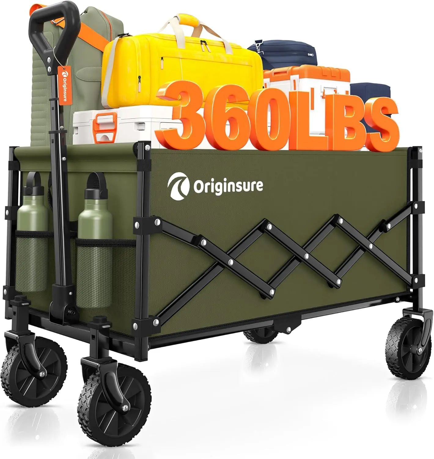 

Collapsible Wagon Cart Foldable - Lightweight Portable Heavy Duty Folding Beach Wagons with Wheels - Outdoor Utility Carts for G