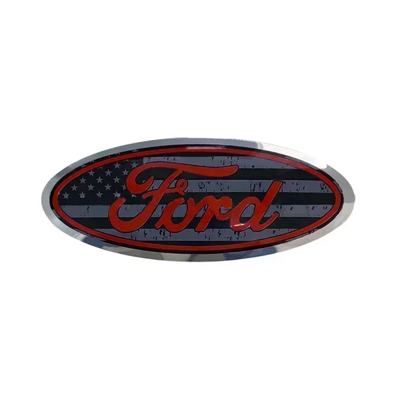 12.5X5CM Car Front Hood Emblem Rear Tail Badge Sticker for Focus Fiesta Kuga Mondeo Fusion Edge Transit F150 Ecosport Decoration