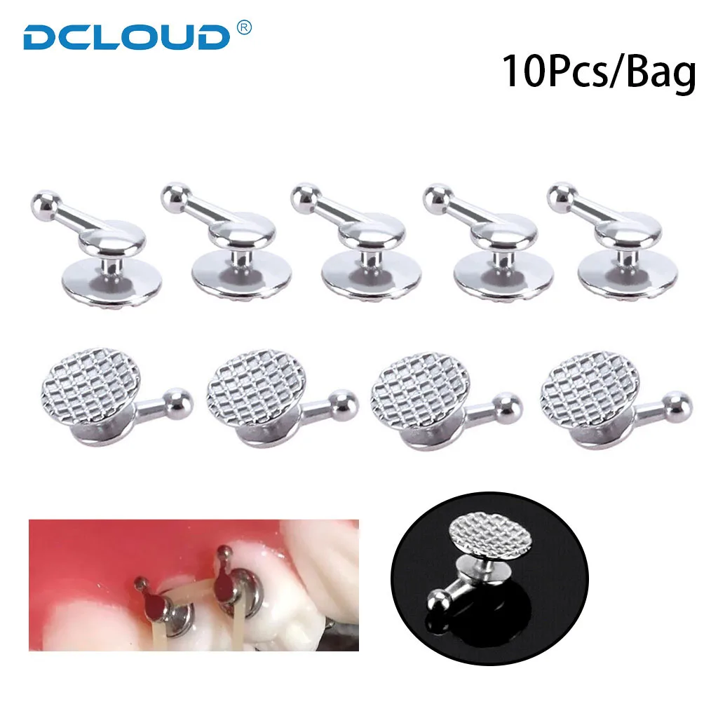 Dental Orthodontic Lingual Button Crimpable Hooks Metal Bondable Direct Eyelets Traction Hook Dentistry Accessories Materials