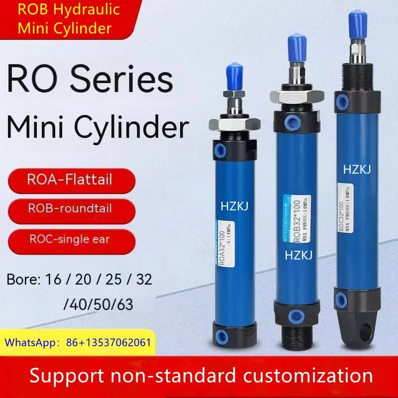 ROA25/ROB25/ROC25/16/20/25/32/40/63-25/50/150/200/300  Mini Small Hydraulic Cylinder
