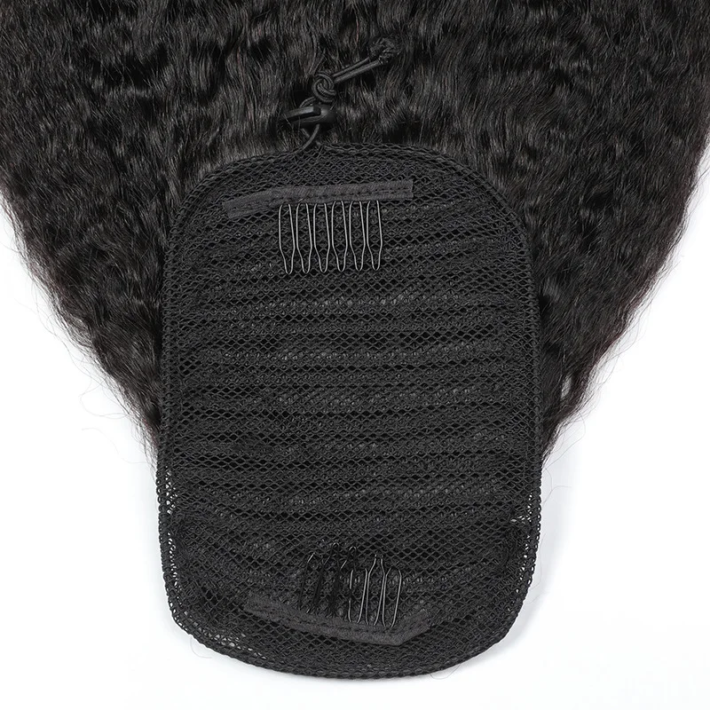 곱슬 스트레이트 드로스트링 포니테일 100% 인모 포니테일 (아프리카 여성용) 클립형 26인치 롱 헤어 익스텐션 염색 가능