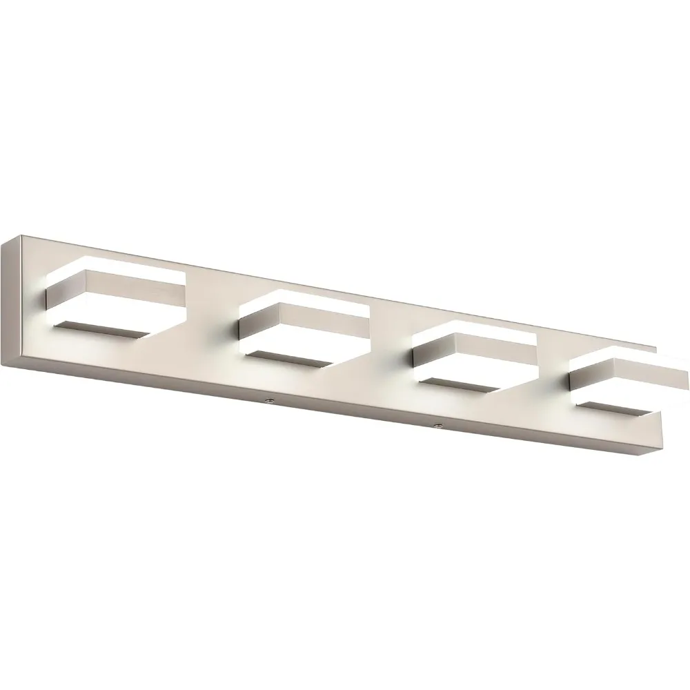 

US Shipping Bathroom Vanity Lights Brushed Nickel 4 Light LED Bathroom Lighting Fixture for Above Mirror