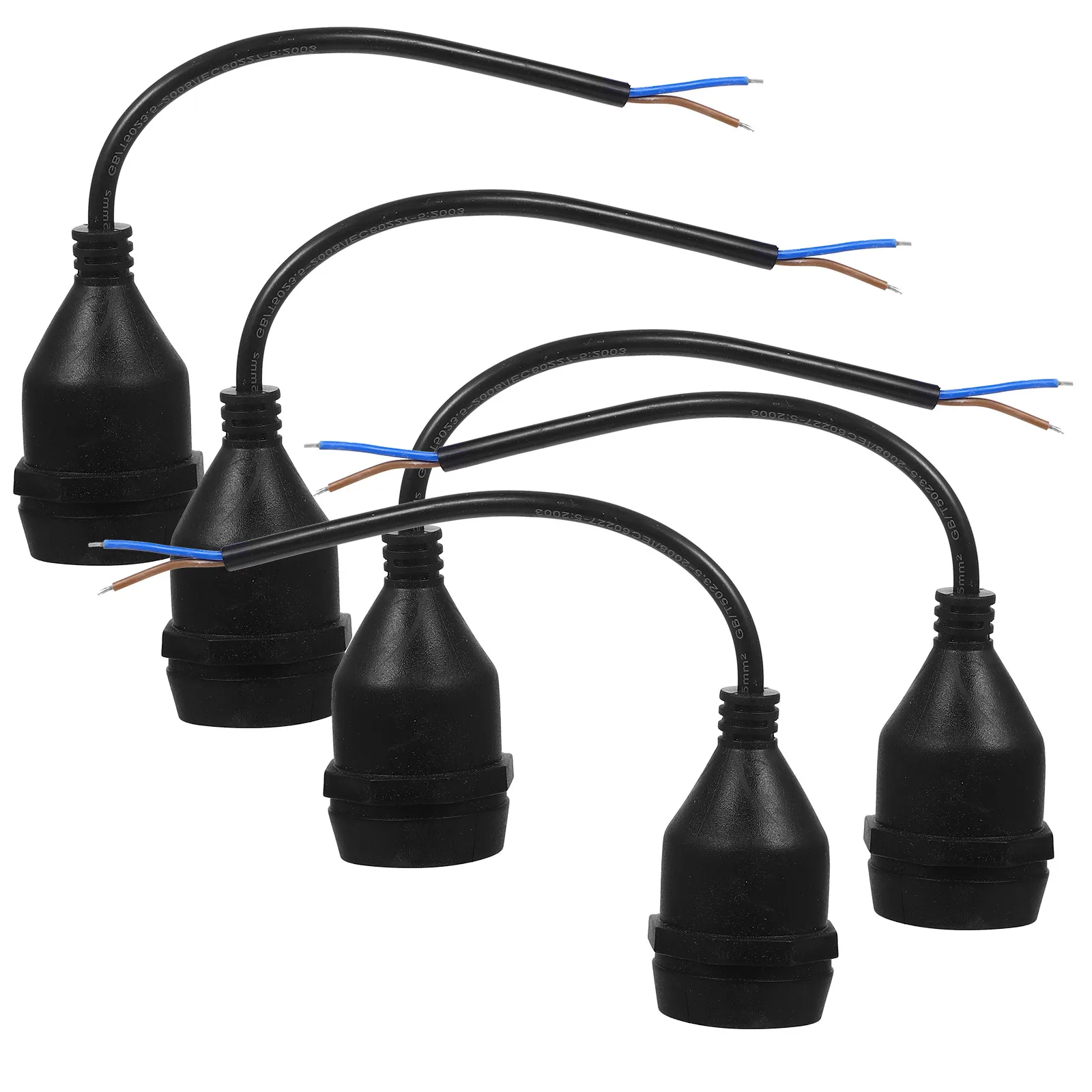 

5pcs E27 Waterproof Lamp Holder Copper Light Socket 30cm Hanging Cord Black Base Outdoor Sockets Landscape Lighting Accessories