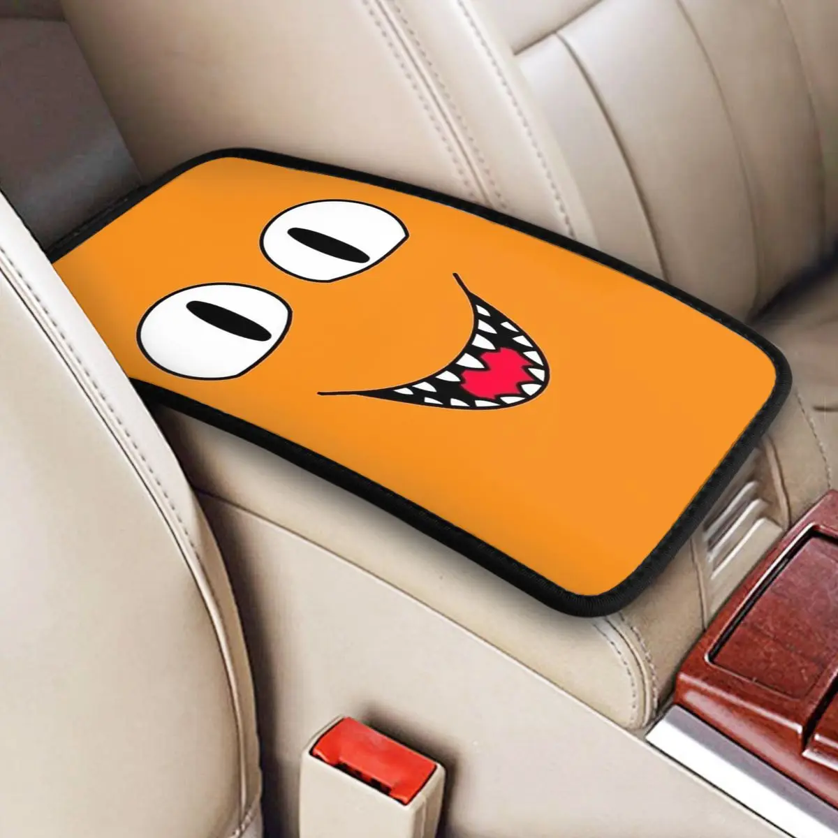 Leather Center Console Protective Cushion Pad Car Accessories Rainbow Friends Car Arm Rest Cover Mat Storage Box Pad Cushion