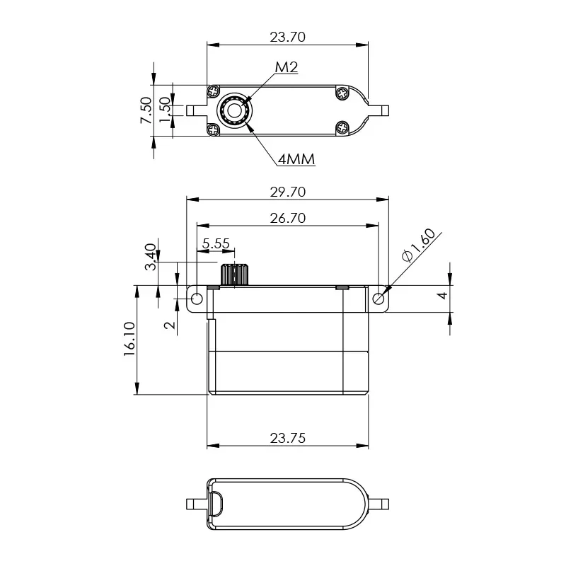 MKS HS75/HS75H Micro Afstandsbediening Modelvliegtuigen Zweefvliegtuig Stuurservo 7,9 g