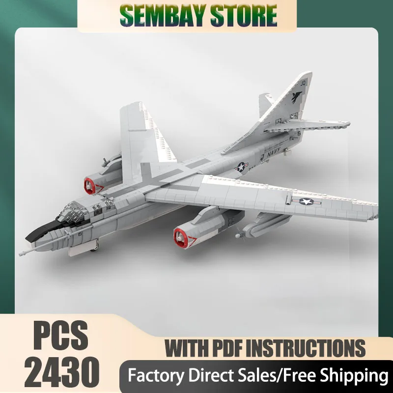 

Fighter Model Moc Building Bricks Modular 1:35 Scale EA-3B Sky Warrior Model Technology Blocks Christmas DIY Toy Holidays Gift