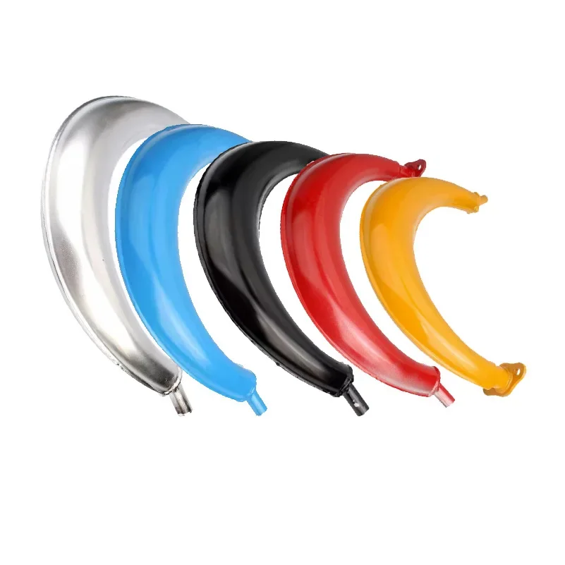 Half Moon Banana Exhaust Muffler Pipe Steel Alloy for 2 Stroke 49cc 60cc 66cc 80cc Engines Motorized Bicycle