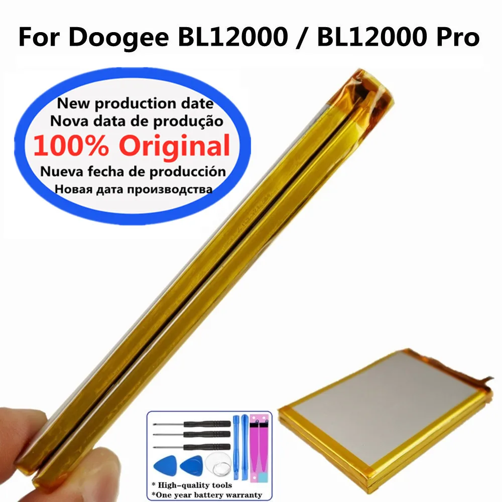 

New Original Battery 12000mAh For DOOGEE BL12000 Pro BL12000Pro MTK6763T Mobile Phone Replacement Batteries + Tools