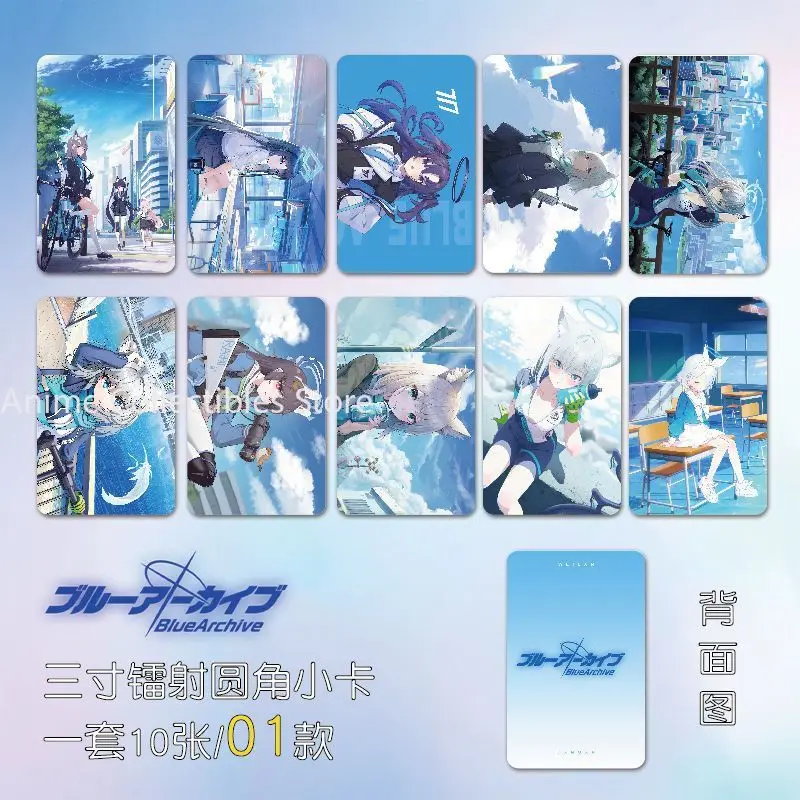 

10PC Blue Archive Onikata Kayoko Anime Small Card 3inch Cartoon Photo Cards LOMO Card Photocard Fans Collection Friends Gift
