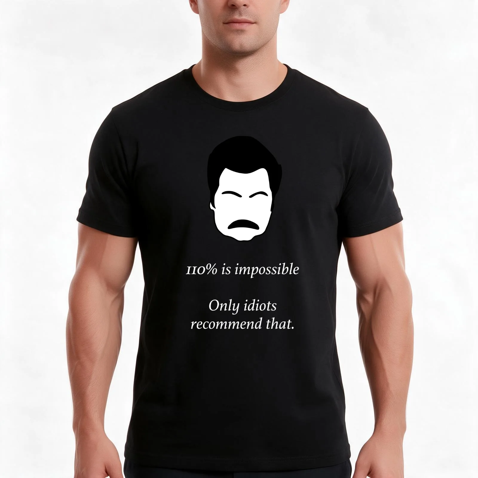 Swanson On Motivation T-Shirt Summer Casual Cotton Tee Oversized Streetwear Tops Vintage Graphic Print Unisex Men Women