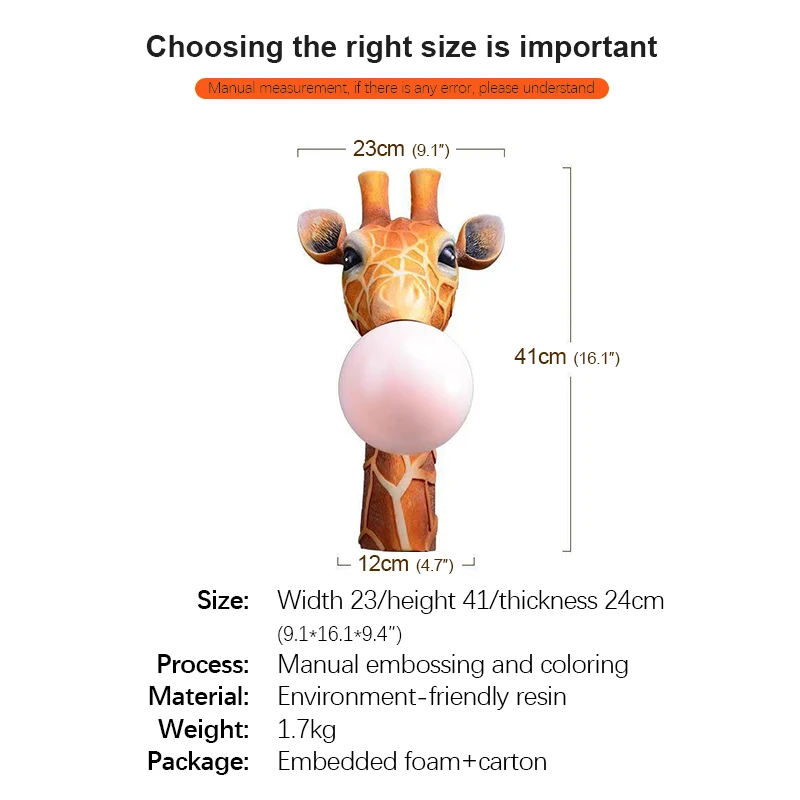 SOFEINA Contemporary Indoor Wall Lamp LED Creative Cartoon Giraffe Resin Sconce Light For Home Children's Bedroom Corridor