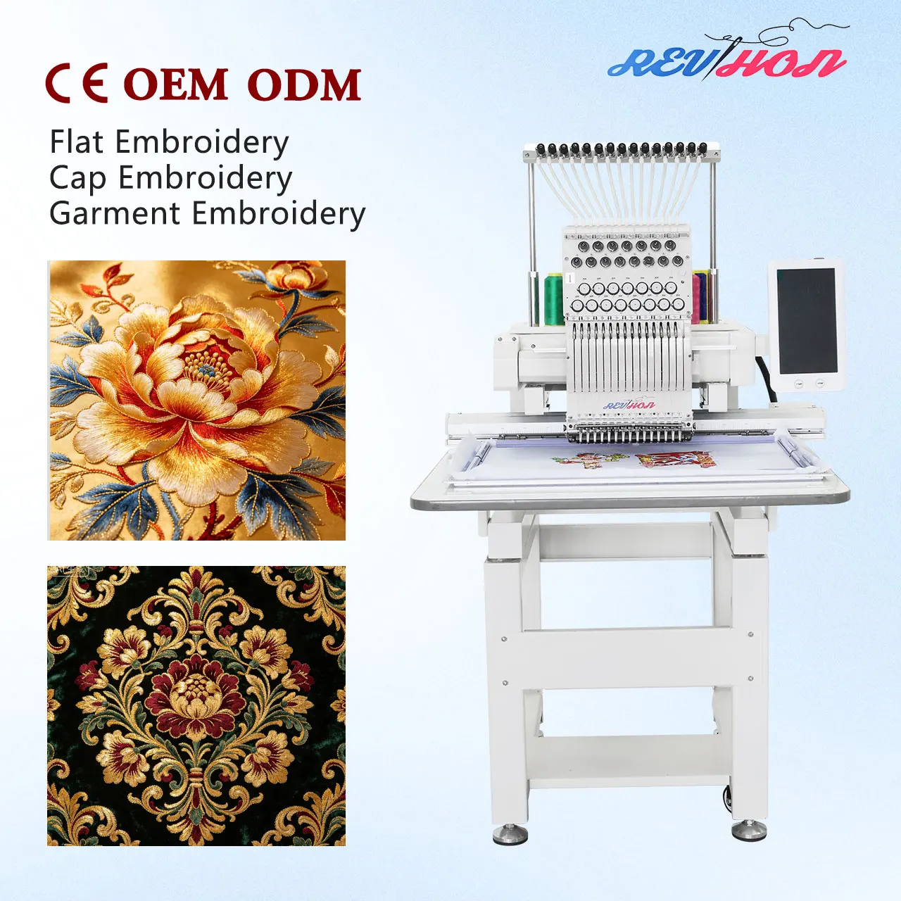 Single Head 12/15 Needle Computerized Embroidery Machine Price  Embroidery Machine Quality on Hot Sale