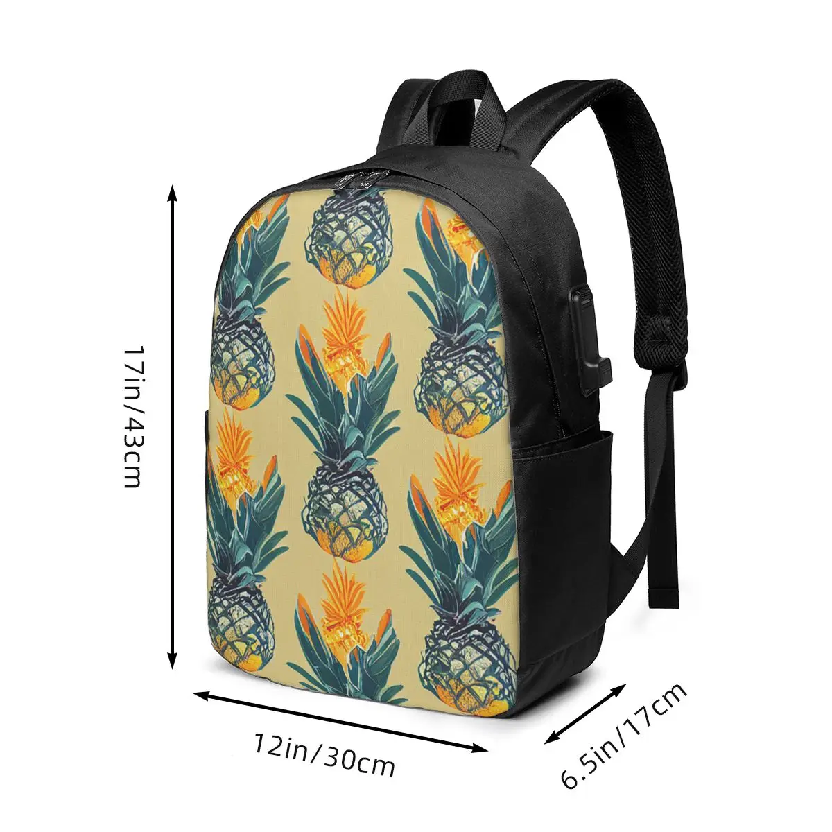 Abstract Tropical Pineapple Pattern Backpack Travel Notebook Bag Computer College Student School Bag Laptop Shoulder Bags