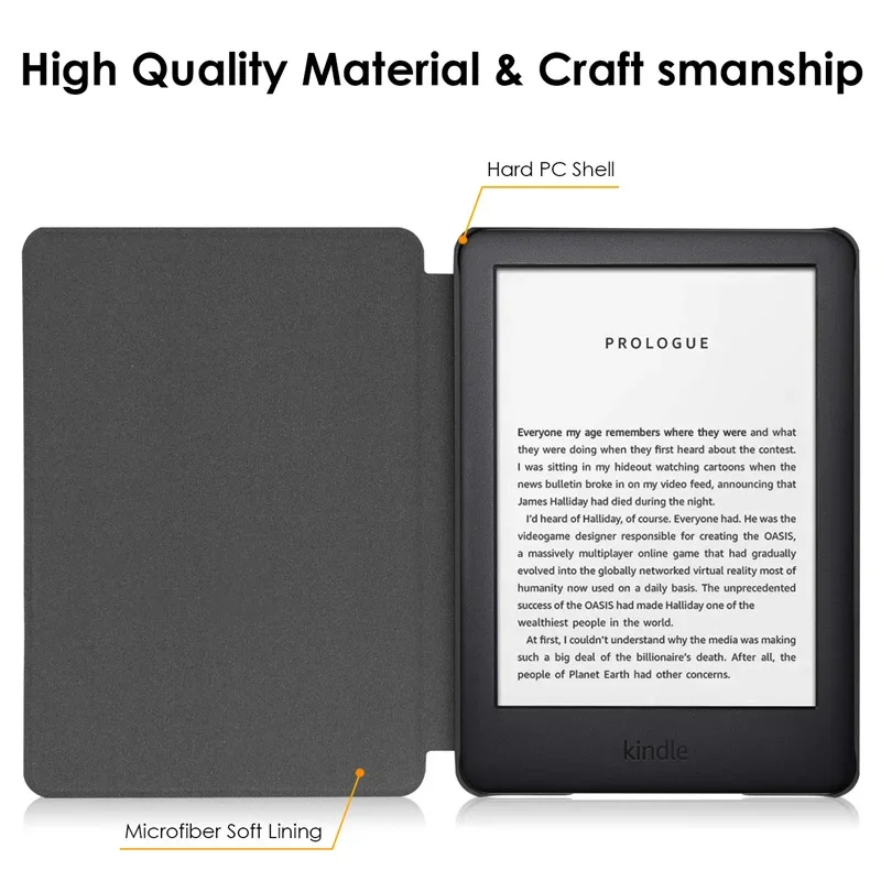 Funda con tapa para Kindle Paperwhite 6 KPW6, funda con textura de tela a la moda de 7 pulgadas para Kindle 2024, protección 12th Colorsoft, fácil lectura