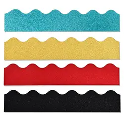 Blue/gold/Red/Black Bulletin Border Trim Chalkboard Border Paper Roll Classroom Wall Decor Scalloped Decorations