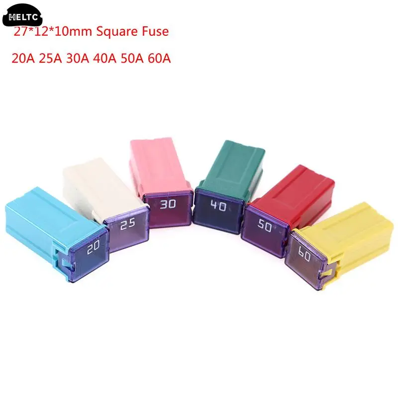 1PCS Mini Square Fuse 32V 20A 25A 30A 40A 50A 60A Automotive Car Fuse With Plastic Box 27*12*10mm