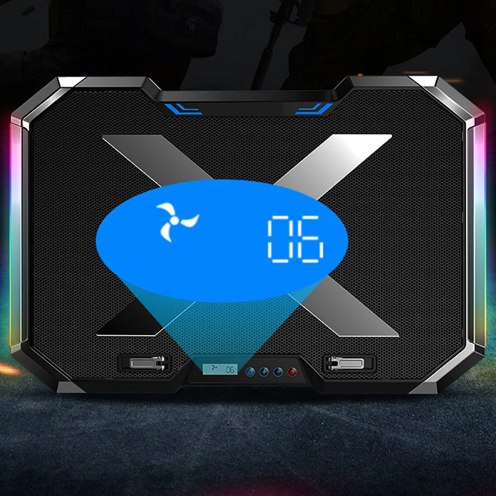 Rgb Laptop Cooler Cooling Pad Adjustable 7-Gear Stand Large Fan Quiet Inch Laptop Cooling Pad Gaming Ventilated Support