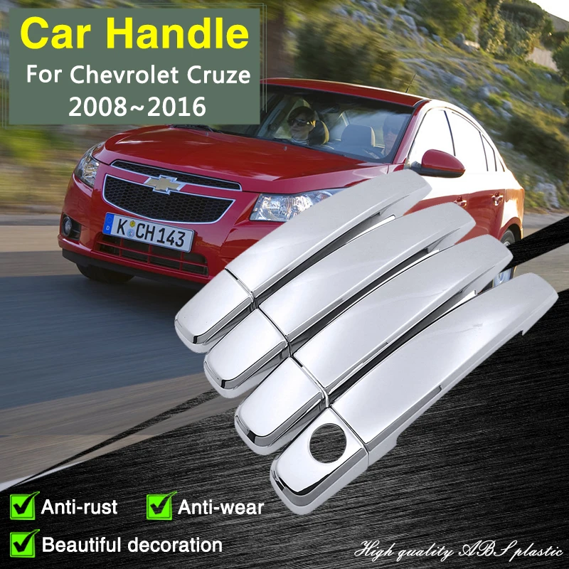 

for Chevrolet Cruze J300 2008~2016 Daewoo Lacetti Chrome Door Handle Cover Car Accessories Exterior Rustproof Decorate Stickers