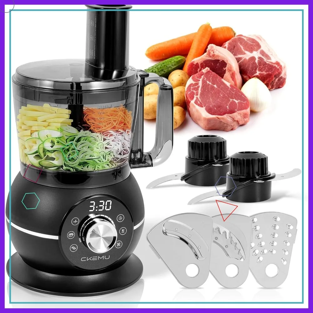 

12-Cup Smart Food Processor with French-Fry Slicer, Electric Chopper for Meat, Vegetables, Cheese & Puree