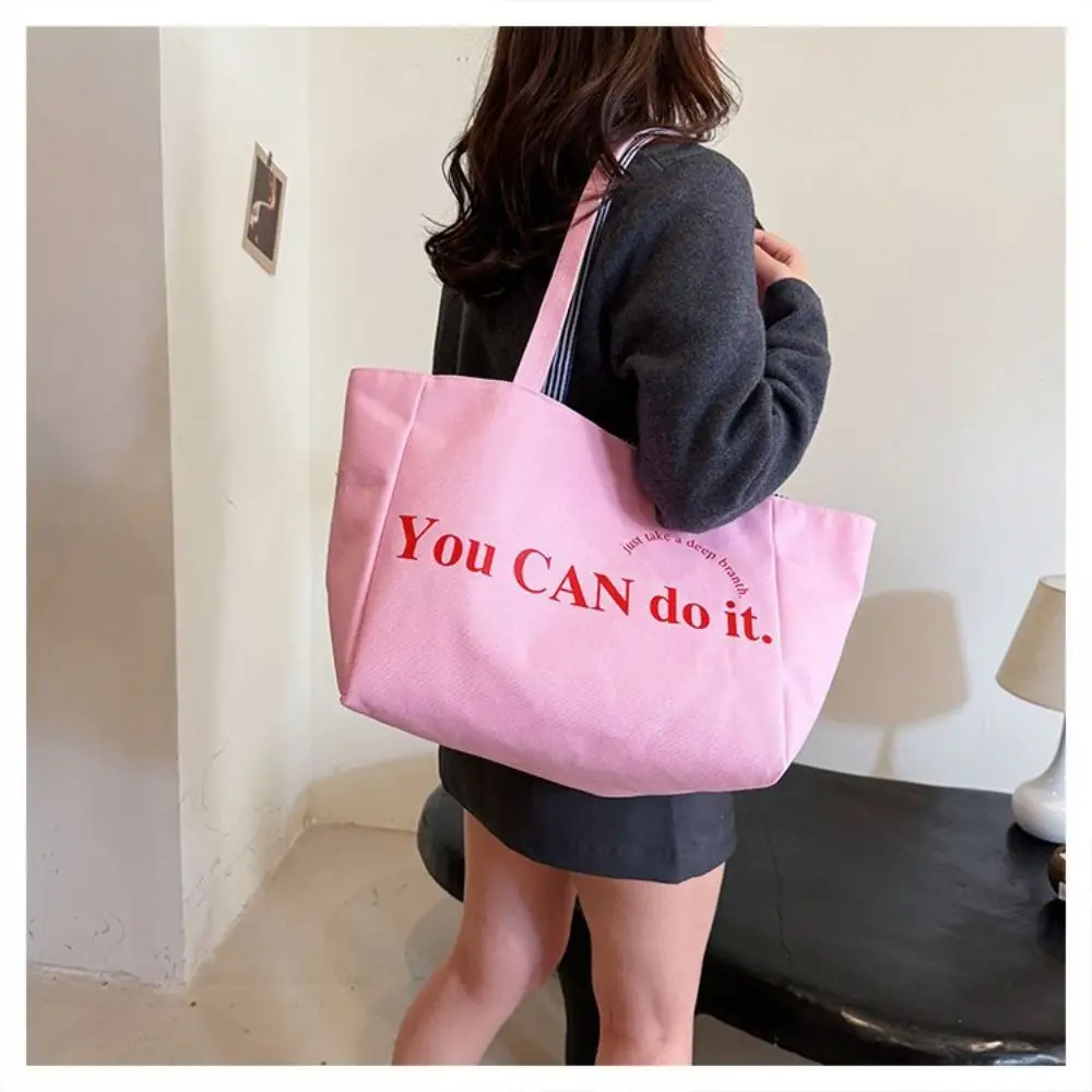 

Large Stripe Women's Shoulder Bag Two-sided Design Versatile Style High Capacity Handbag Canvas Material High Capacity