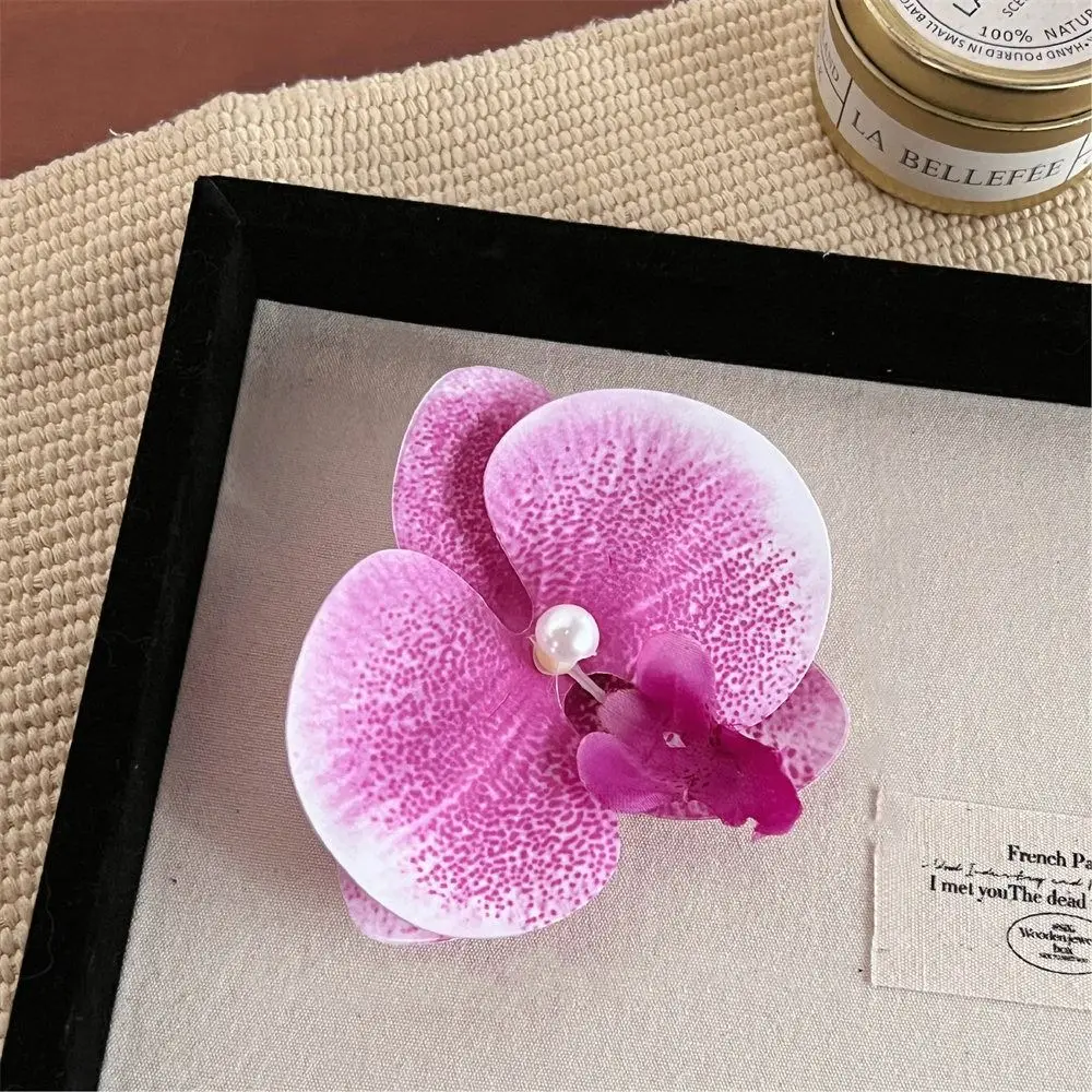 

Cloth Flower Hair Clip Pearl Korean Style Orchid Flower Hairpin Duckbill Clip Female Hair Accessories Girl Hair Clip Seaside