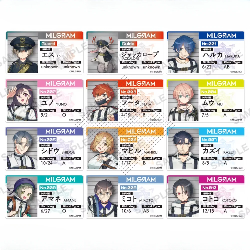 Juego MILGRAM figura de tarjeta acrílica muñeca Anime Shidou Es Haruka Kazui Yuno Mikoto Amane modelo placa Cosplay juguete para regalo