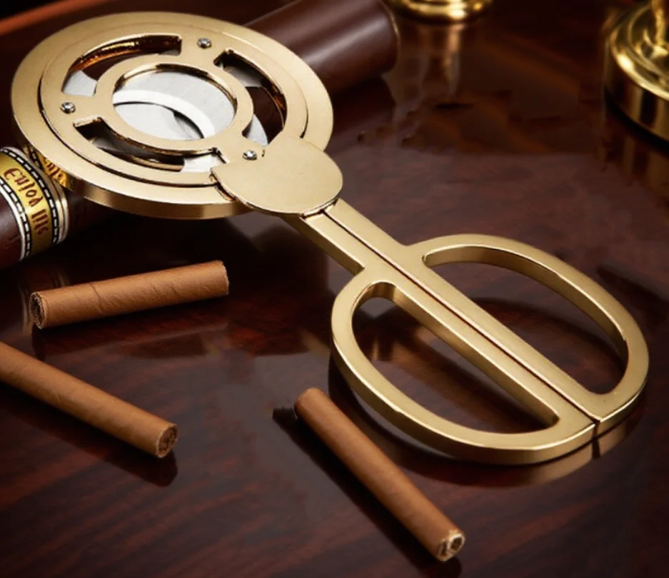 Gold Windmill Cigar Cutter Stainless Steel Triple Blade Cigar Cutting Tool for Cigars
