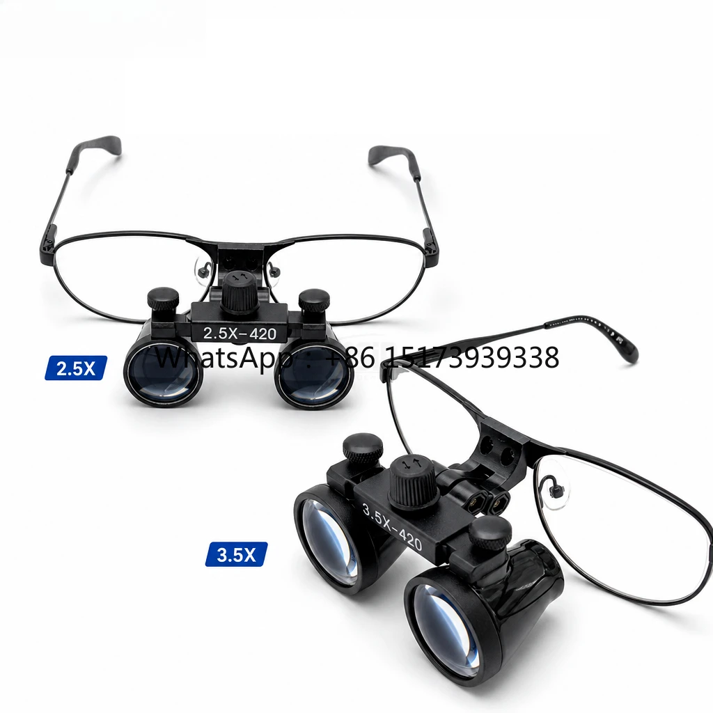2.5X /3.5X Surgical Magnifier 320-420mm Loupe Optional with Head Lamp Light