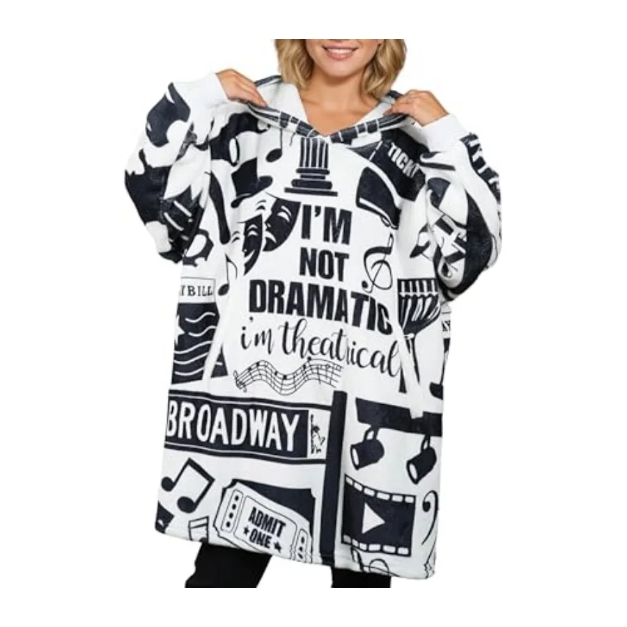 

Theater Gifts, Broadway Gifts for Musicians, Wearable Blanket Hoodie, Oversized Wearing Blanket for Actors on World Theatre Day