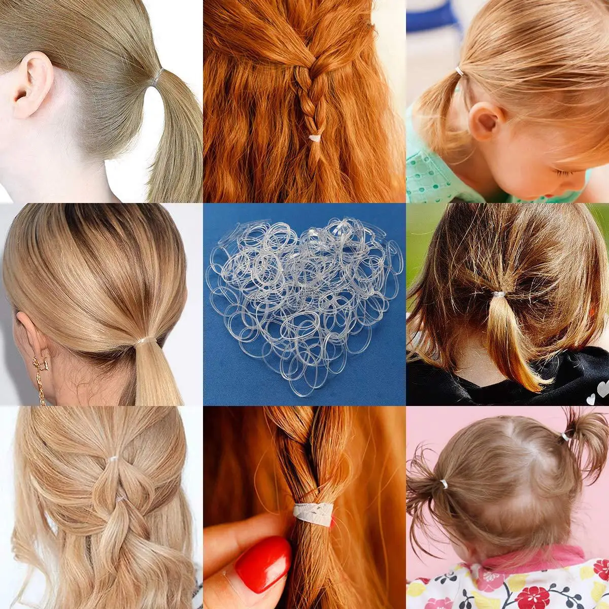 Bandas elásticas de goma transparentes para niña, piezas para el pelo, coletero, lazos para el pelo, diademas nupciales, accesorios para el cabello, 200