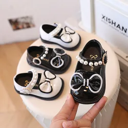 2024 Children's leather shoes Princess Shoes Spring and Autumn soft-soled non-slip baby toddler shoes Girls Baby Girls kids