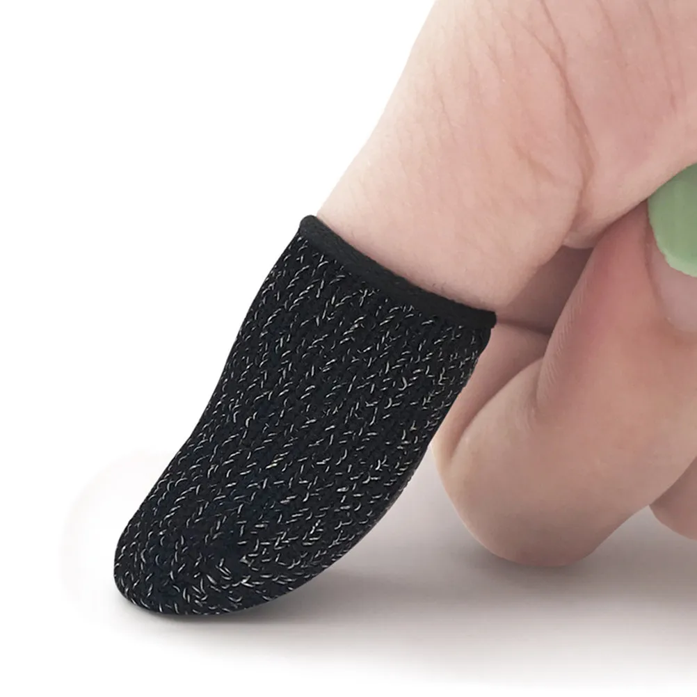 

10Pcs Black Nylon Finger Covers Upgraded Workmanship Fatigue-Resistant Flexible Sweat-Resistant Game Props for Sofa Gaming