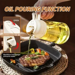 2 in 1 Pour Spray Sprayer Kitchen Fryer Air Spray Oil Dispenser Bottle for Olive Oil Cooking Frying BBQ Camping Large Capacity