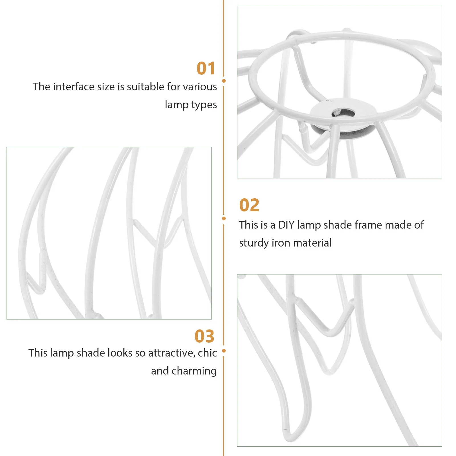

Wire Lampshade Frame DIY Kit Vintage Iron Shade Guard for Table Desk Lamp Compatible Edison Bulbs Chandelier Lighting Decor