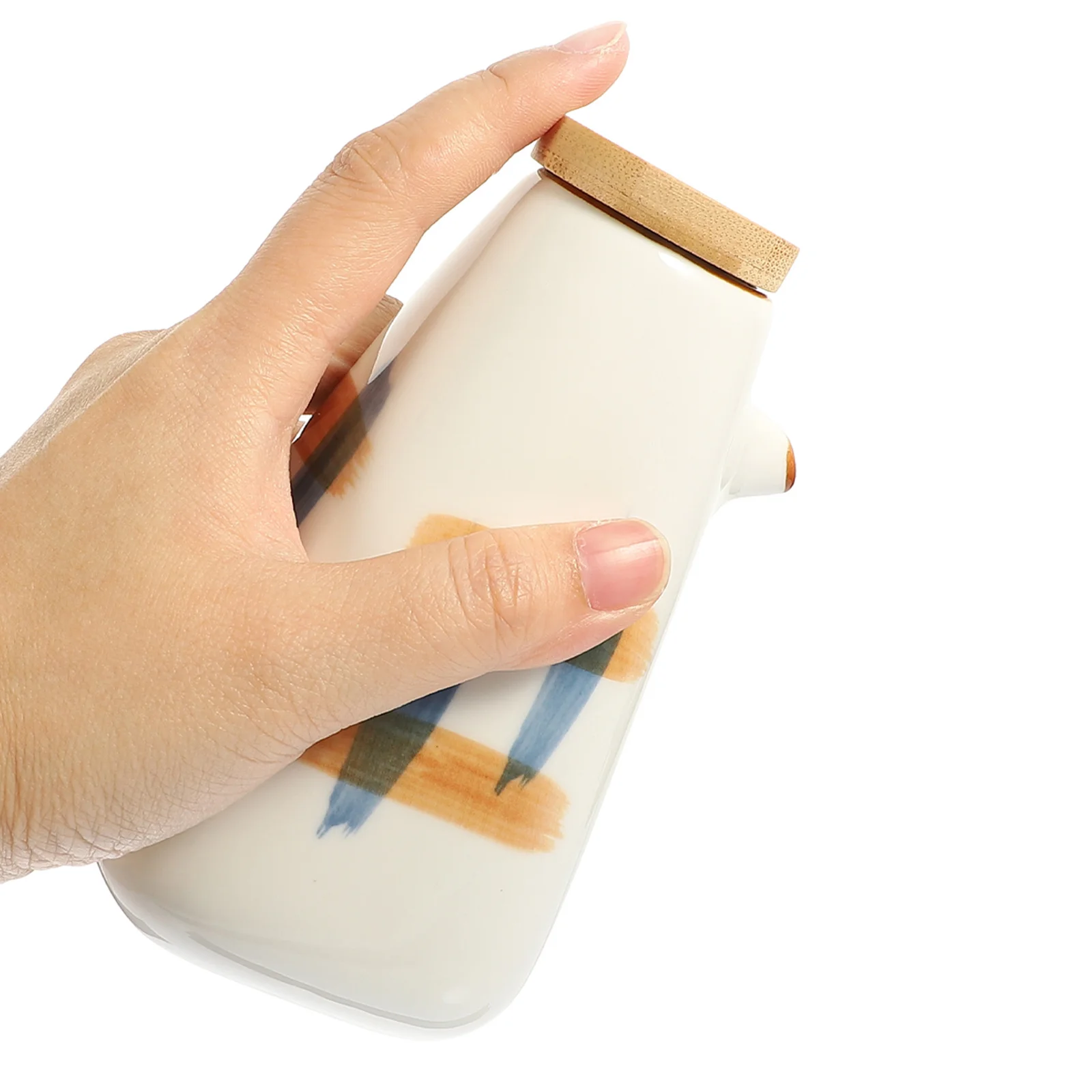 

Ceramic Vinegar Bottle Clear Condiment Jar Kitchen Oil Soy Sauce Dispenser Multi-Use Liquid Seasoning Pot Ceramic Jar For