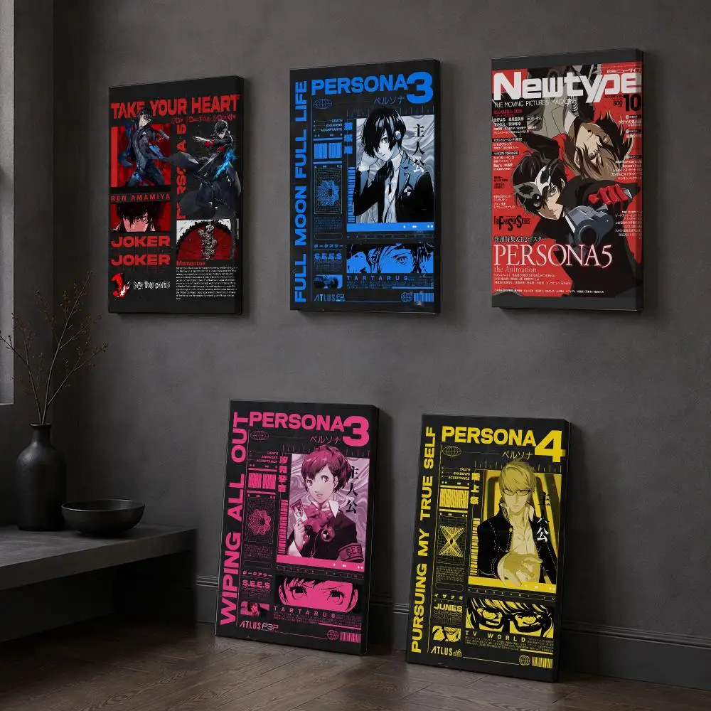 Video Game P-Persona Framed Wall Painting Modern Framed Canvas Wall Art Print Home Decoration Poster Living Room