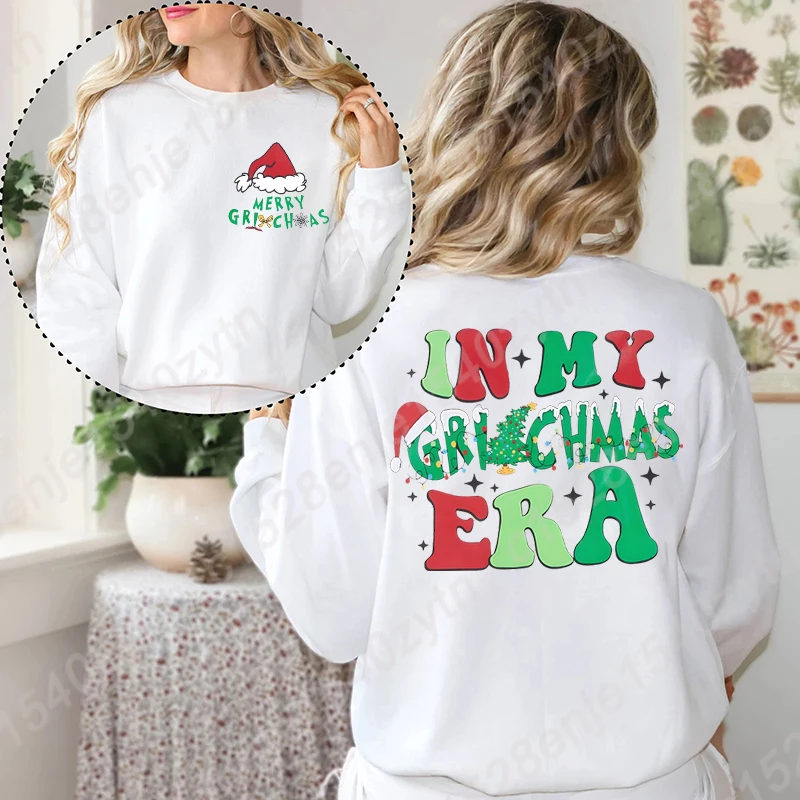 

Women Merry Christmas Sweatshirts In My Christmas Era Print Long Sleeve Sweatshirt Xmas Family Holiday Crewneck Pullover Top