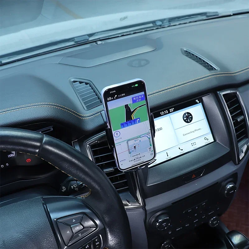 

1Pcs ABS Black For Ford Ranger Wildtrak 2015-2021 Car Central Control Mobile Phone Holder GPS Navigation Bracket Car Accessories