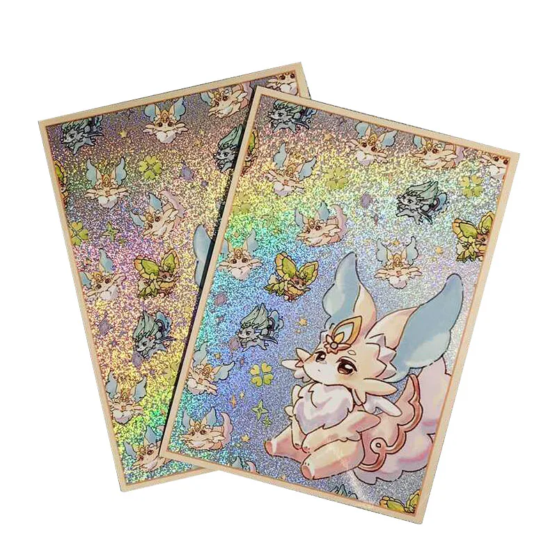 

50Pcs/set 63X90Mm Yu-Gi-Oh! Yu-Gi-Oh! Purrely Card Sleeve Colorful Flash Ygo Card Protection Cover Anime Card Gift Toy