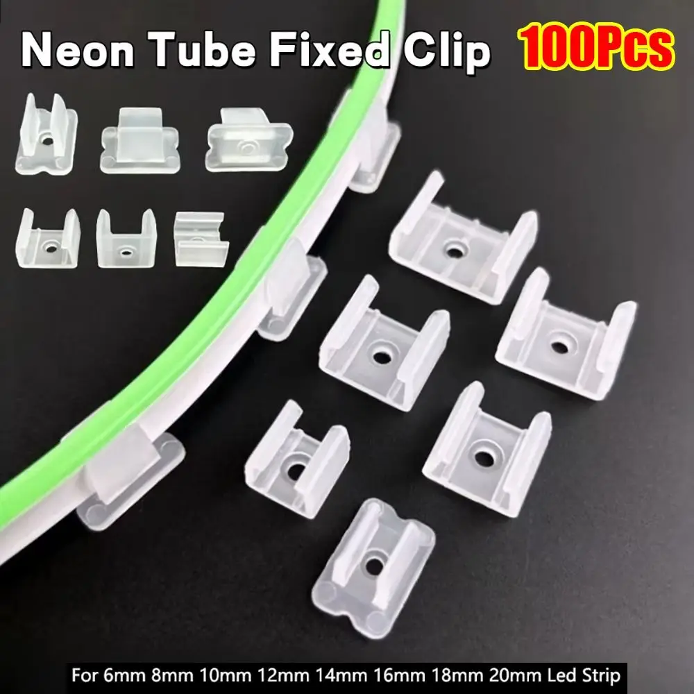 

100Pcs 220V Flexible COB LED Strip Fixed Clips Lamp Holder Fitting Plastic Light Mounting Buckle 5050/5730/2835 8-20mm
