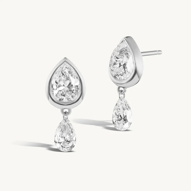 Dave&di European And American Cross-border Hot Selling S925 Pure Silver Personalized Design High-end Water Droplet Zircon Versa