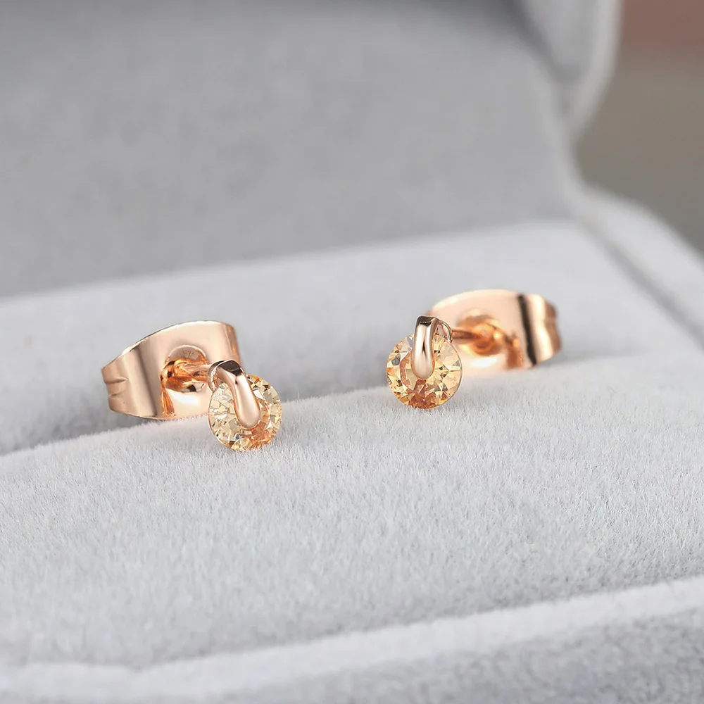 NEW Little Crystal Stud Earrings For Women Cute Small Zirconia Earing For Girls Daily Accession Fashion Jewelry E181